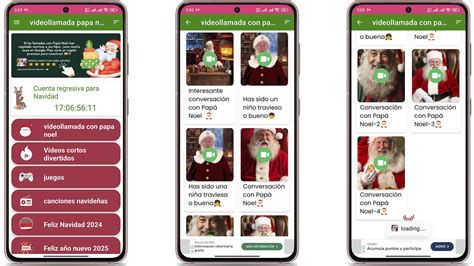 Interfaz de videollamada con Papá Noel en plataforma de Iberia