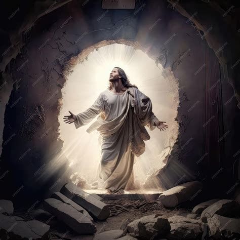 Ilustración de Jesús mostrando el milagro de la resurrección