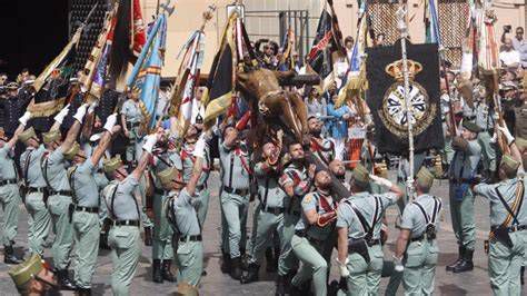 Procesión de la Congregación de Mena en Málaga con la Legión española