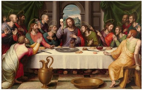 Imagen meditativa de la Última Cena y la traición de Judas
