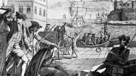 Grabado del embarque forzoso de jesuitas en Cartagena