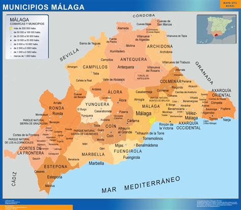 Mapa de las parroquias y localidades en la provincia de Málaga y Melilla vinculadas a Francisco Javier Cuenca