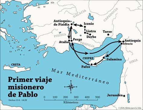 Mapa: rutas y lugares clave de la vida y viajes de San Pedro (Betsaida, Cafarnaún, Cesarea de Filipo, Jerusalén, Roma)