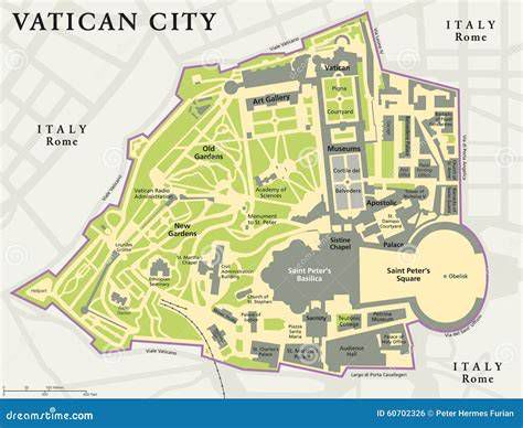 Mapa de la Ciudad del Vaticano mostrando el enclave dentro de Roma