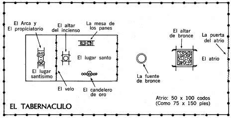 plano del tabernáculo: atrio, lugar santo y lugar santísimo
