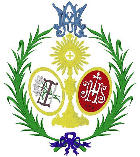 Escudo de la Hermandad con medallones y espigas