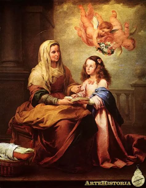 Detalle de pintura con Santa Ana y la Virgen Niña