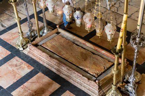 Representación de la Piedra de la Unción y el Edículo del Santo Sepulcro