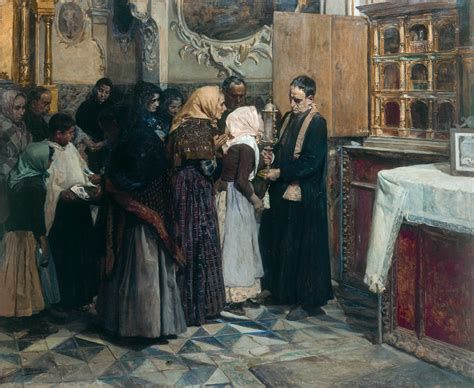 Ilustración: escenas religiosas en la novela realista (paisaje urbano con iglesia y personajes)