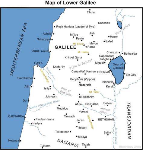 Mapa de Galilea con terrenos agrícolas tradicionales