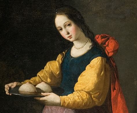 Iconografía de Santa Águeda con bandeja que contiene sus senos cortados
