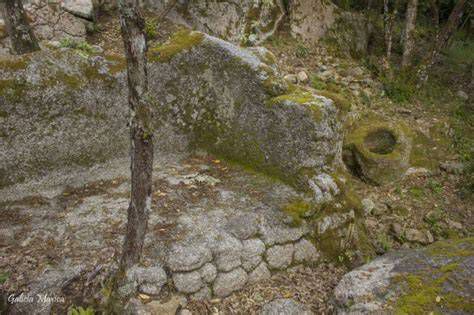 Restos y muros del Castro de Santa Lucía en el monte