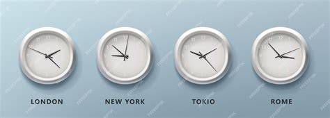 Iconos de las cinco oraciones con reloj y zonas horarias