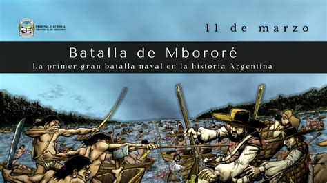 escena representativa de la Batalla de Mbororé
