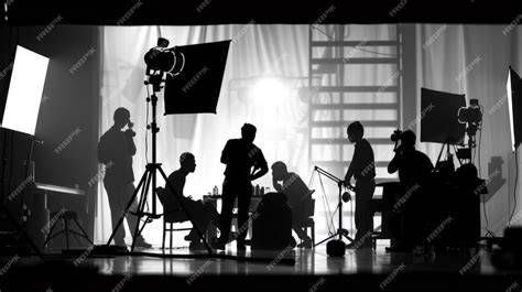 Set de rodaje antiguo y equipo en acción