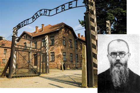San Maximiliano Kolbe en el búnker de Auschwitz