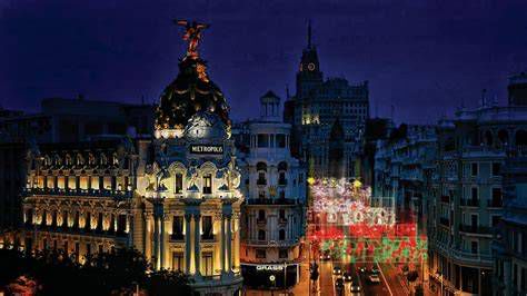 Iluminación navideña en la Gran Vía de Bilbao