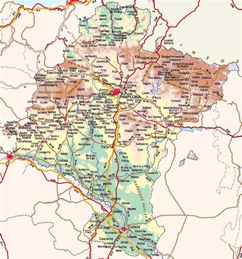 Mapa de la zona de producción del Espárrago de Navarra: Navarra, Aragón y La Rioja