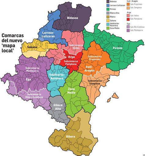 Mapa: Valles y pueblos de Navarra donde trabajó Plácido Erdozáin (Aoiz, Araitz, Garralda, Aezkoa)