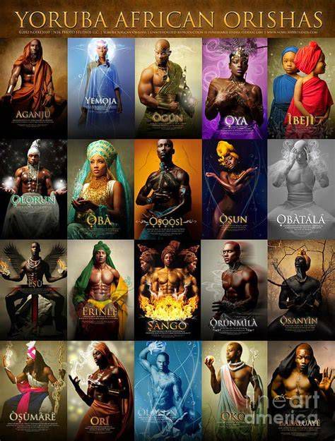 Esquema de sincretismo entre los orishas yoruba y los santos católicos en Cuba