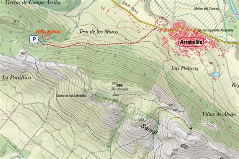 Mapa de acceso a Arrabalde y sector Peña Sorda