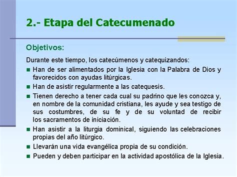 Infografía: etapas del catecumenado y objetivos por edades