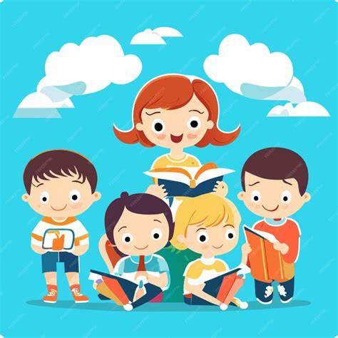 Ilustración de niños aprendiendo versículos y cantos