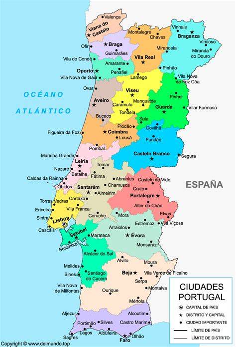 Mapa de Portugal con ubicación de Fátima