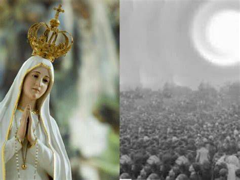 Representación artística del Milagro del Sol en Fátima