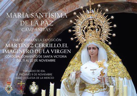Juan Martínez Cerrillo junto a la Virgen de la Paz