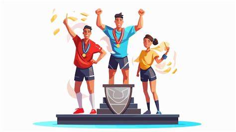 Imagen de los ganadores masculinos y femeninos celebrando en el podio