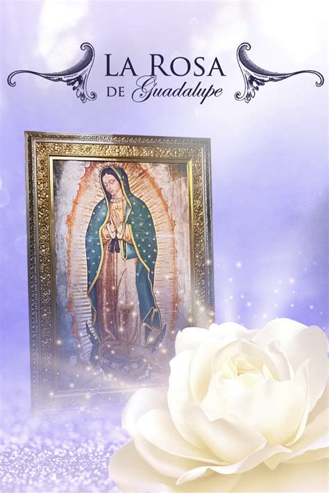 Cartel promocional La Rosa de Guadalupe con símbolos de esperanza