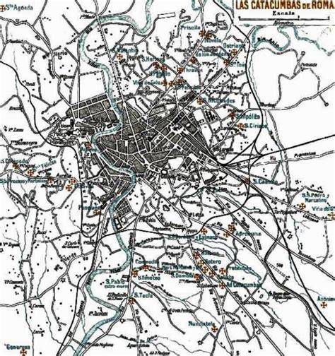 Mapa de las catacumbas y sitios clave en Vaticanos de 