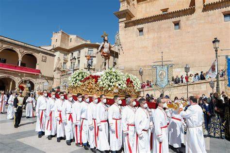 Plaza de España de Lorca durante la Procesión del Resucitado