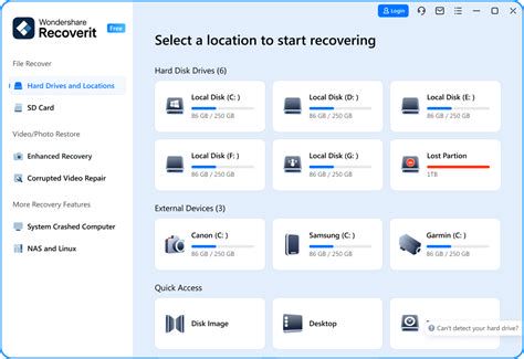 Proceso de recuperación de datos con software (Recoverit)