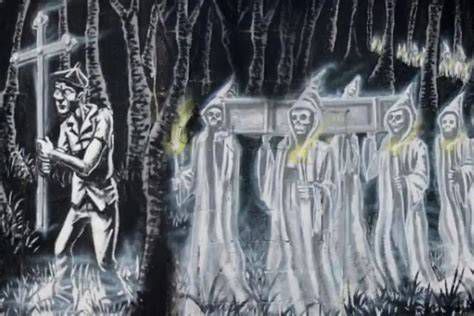 Ilustración de la Santa Compaña vagando por bosques gallegos