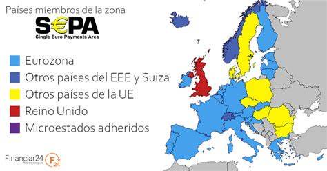 Mapa de cobertura SEPA y países que utilizan el sistema IBAN