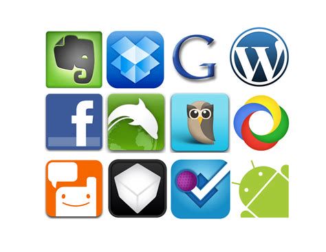 Iconos de las características principales de la aplicación