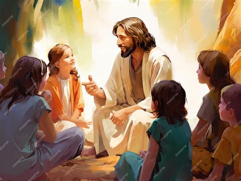 Jesús enseñando y ayudando a las personas