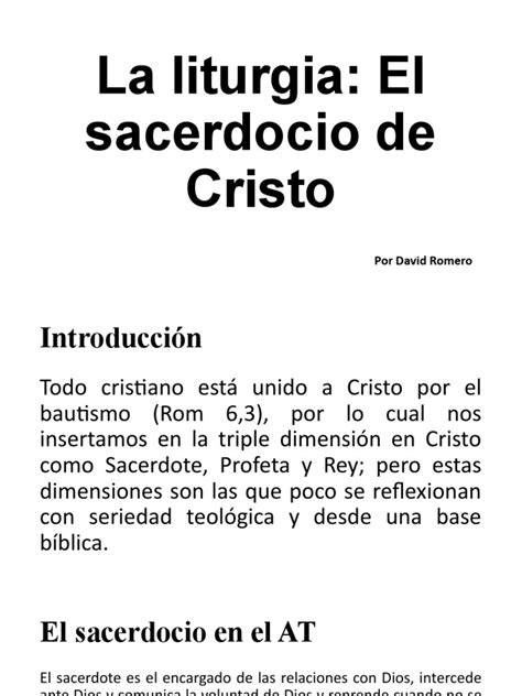 Esquema del sacerdocio de Cristo y su participación en la Iglesia