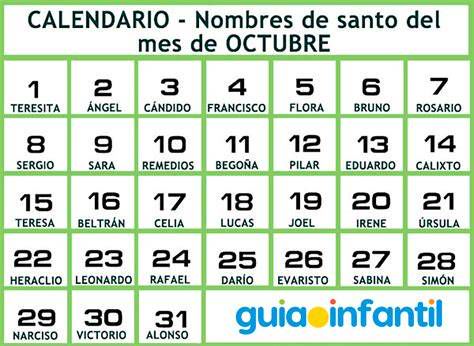 Calendario Santoral Anual con Nombres de Santos