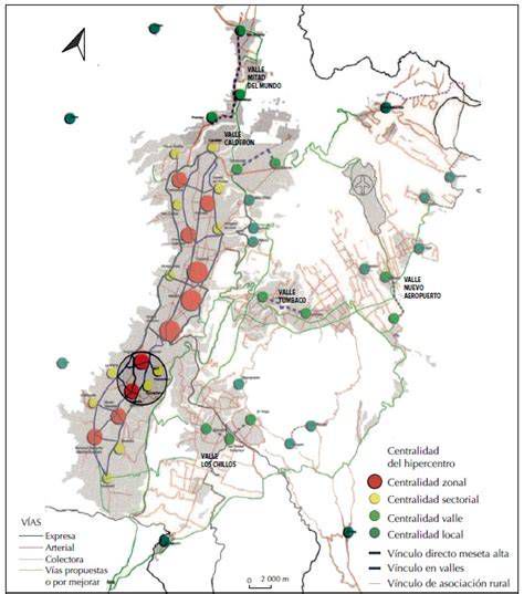Diagrama de conexiones viales y centralidades alrededor de Villas de Guadalupe