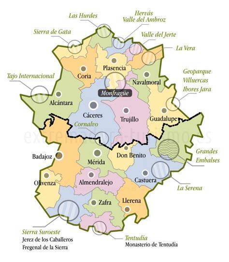 Mapa histórico de la diócesis y provincia de Plasencia en Extremadura